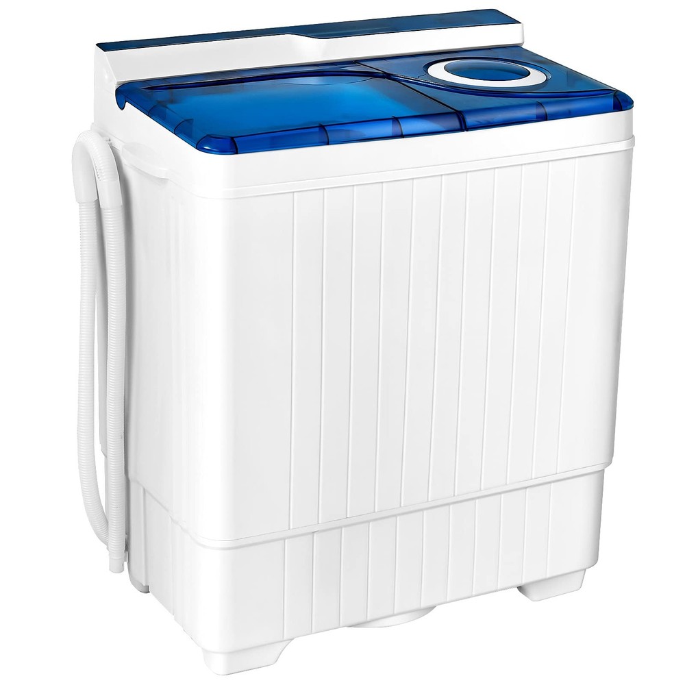 Portable Full-Automatic Compact Washing Machine in White and Blue 10021US-BL-FP