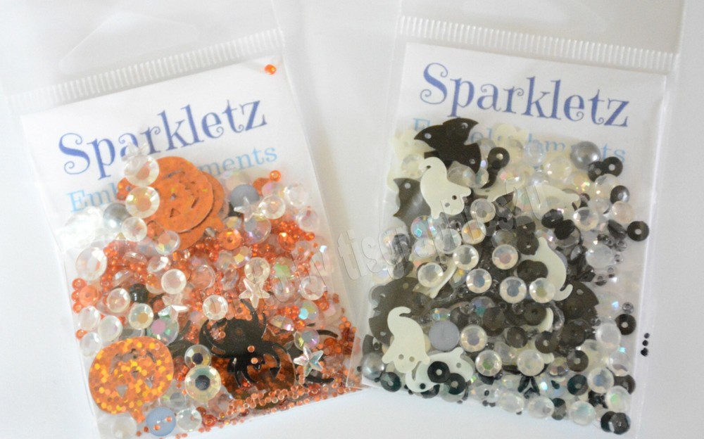 Halloween Sparkletz / Boo ~ Creepy / Confetti ~ Gems ~ Sequins / Shaker Cards