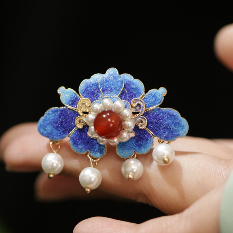 Enameled Sand Ming Handmade Hanfu Hairpins for Elegant Hairstyle Accessories