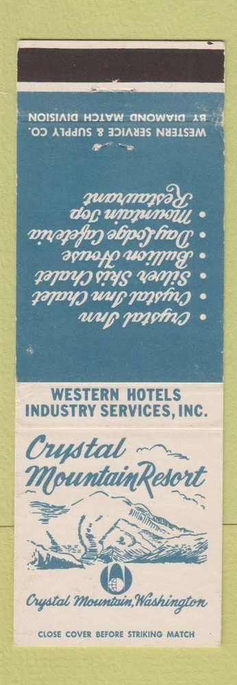 Crystal Mountain Resort WA Matchbook Cover Collectible Souvenir