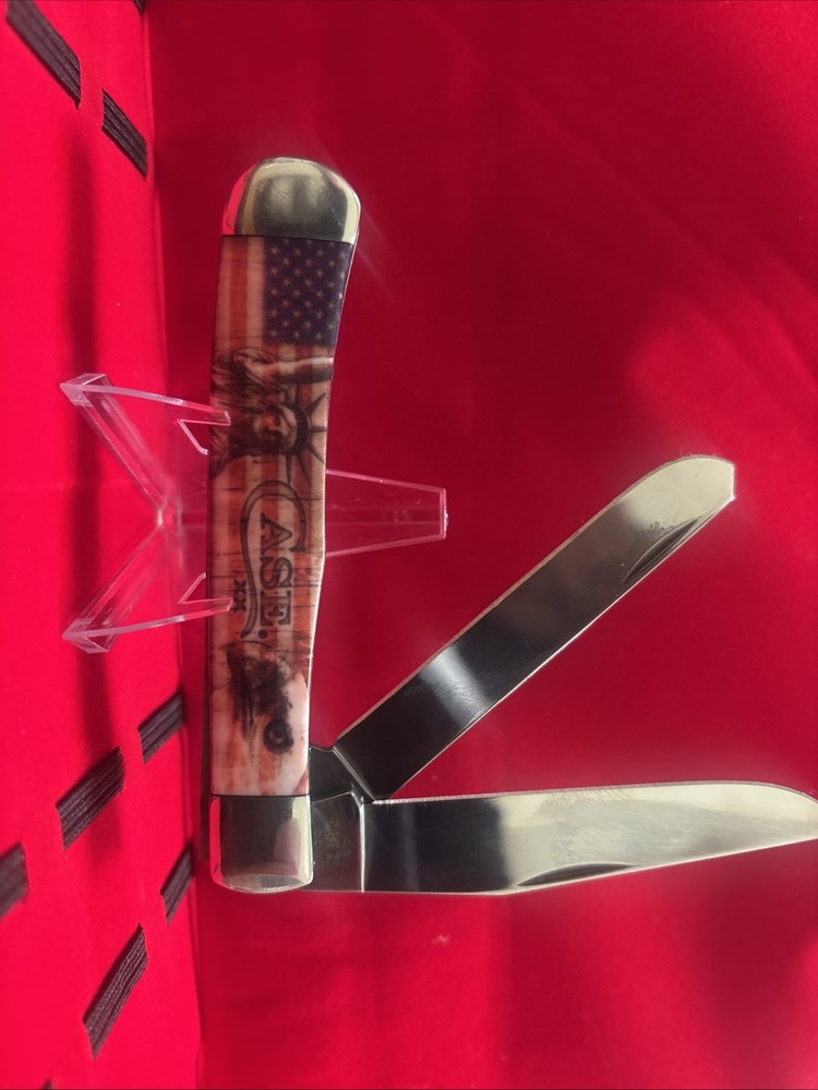 Case xx Knives Trapper US Patriotic Red White Blue 10678 Pocket Knife Stainless