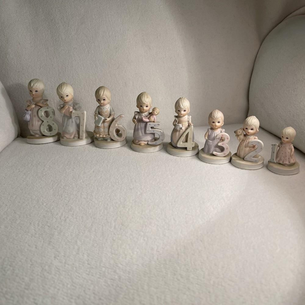 Vtg 1982 Lefton China Christopher Collection Lot Of 1-8 Yr Girl Figurines