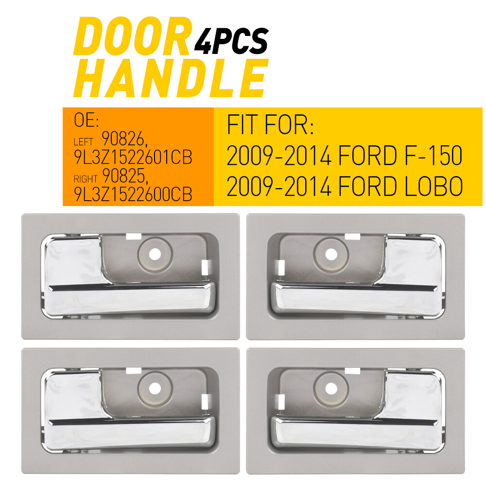 Front & Rear 4X Left & Right Interior Door Handle For 2009-2014 Ford F150 Silver