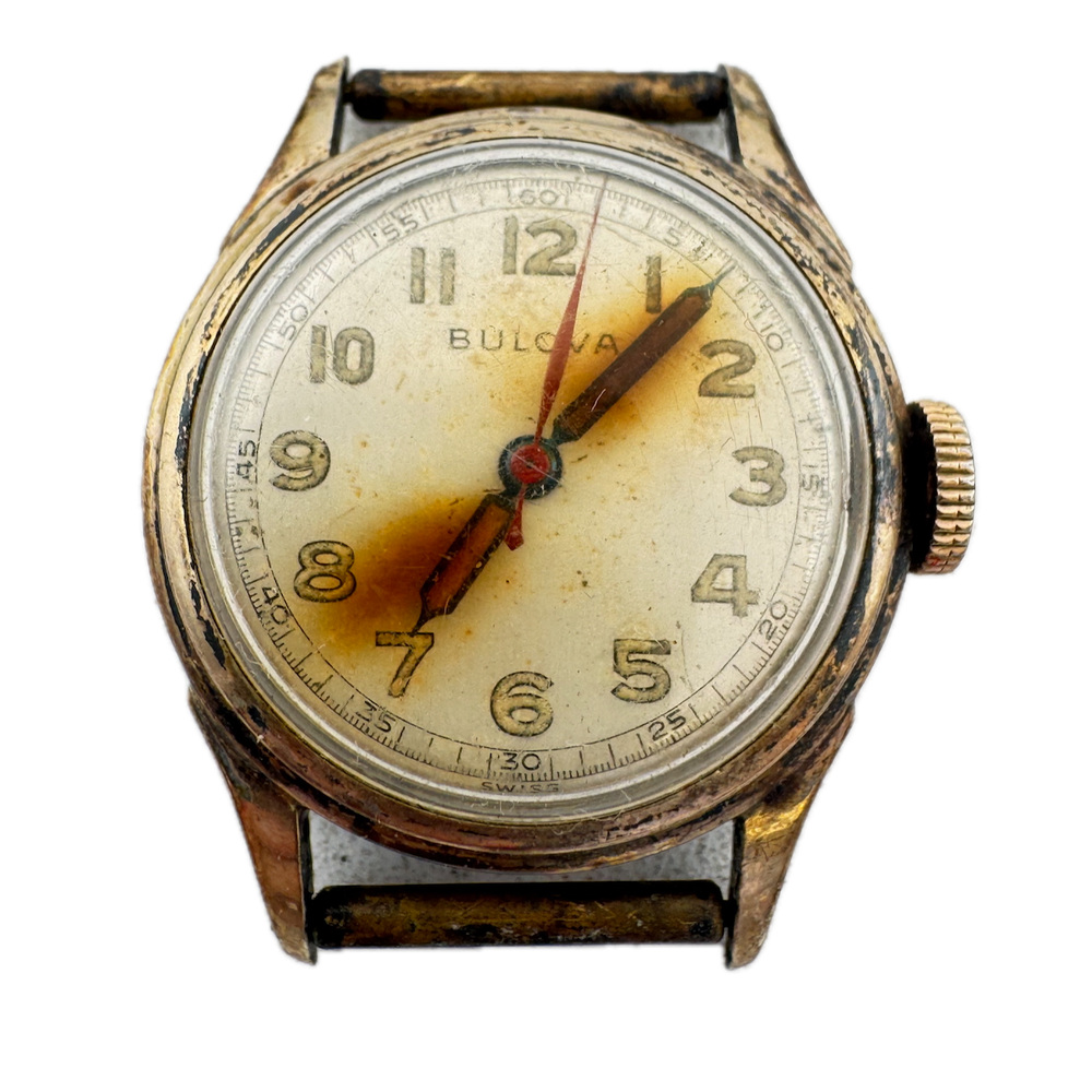 Vintage 1933 Bulova Military Ladies 10k RGP Steel Mechanical Wristwatch 10 BA