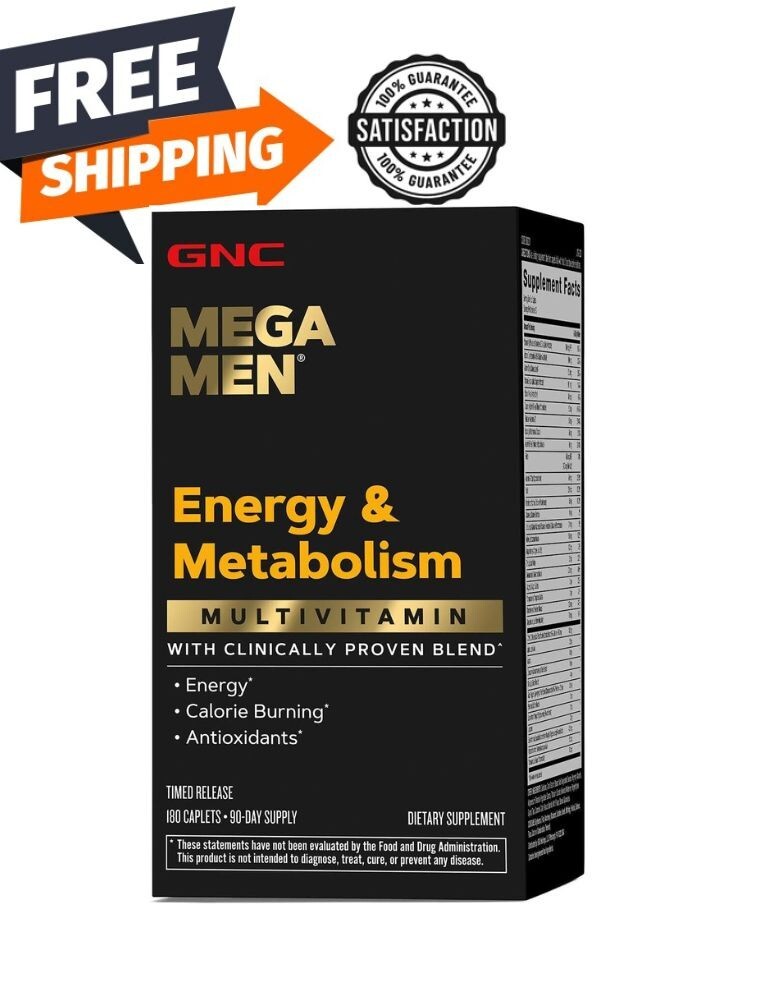 GNC Mega Men Energy Metabolism Multivitamin 180 Count Free Shipping Guaranteed Original