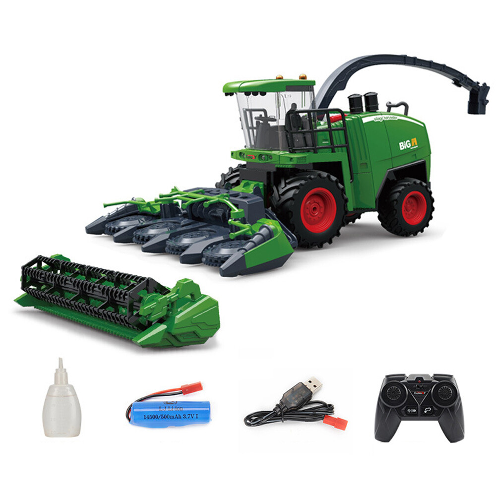 1:24 Scale RC Farm Tractor Toy with Lights and Sound for Kids Boys Remote Control Gift