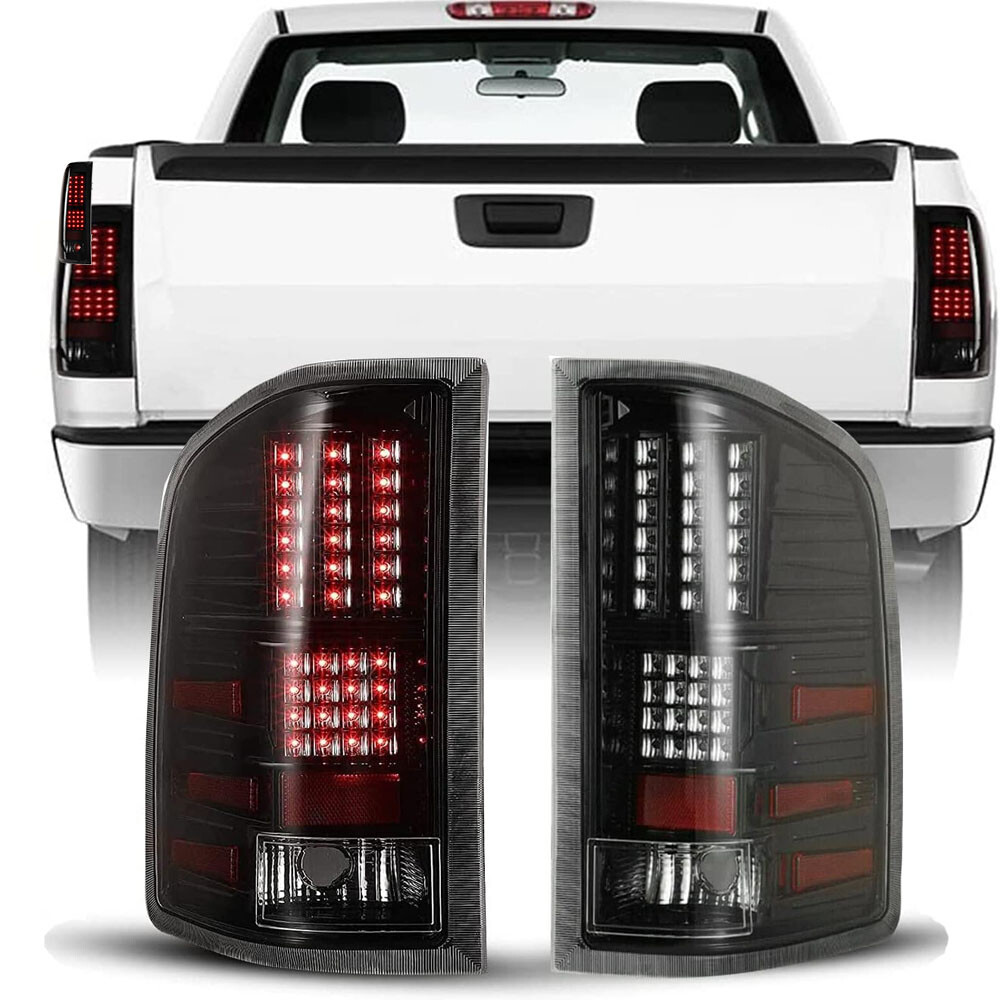 2007-2014 Chevy Silverado 1500 2500 Black Smoked LED Tail Lights