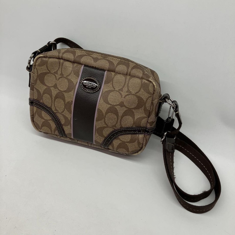 Coach Signature PVC Brown Shoulder Bag G0423330 Authentic
