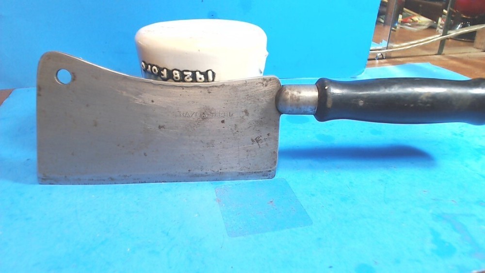 Vintage--RAZOR STEEL-- 6-5/16” long blade edge-Meat- Vegetables- CLEAVER