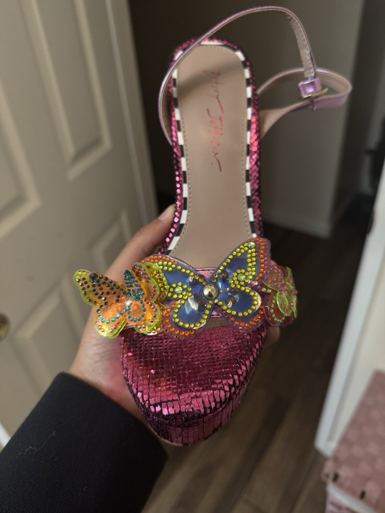 Betsey Johnson Noemi Pink Butterfly Heels