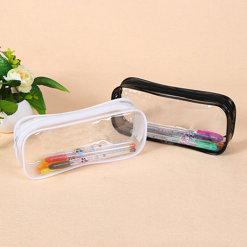 Soft Plastic Transparent Pencil Case Student Pvc Clear Pen Bag Transparent  _a5