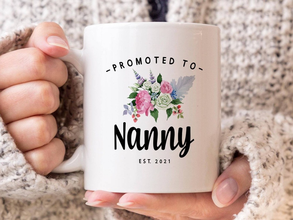 Promoted To Nanny Coffee Mug Pregnancy Announcement Coffee Mug Custom Gift To
