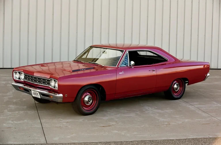 1968 Plymouth Road Runner maroon POSTER | Vintage Car Wall Art | 24x36 Inch