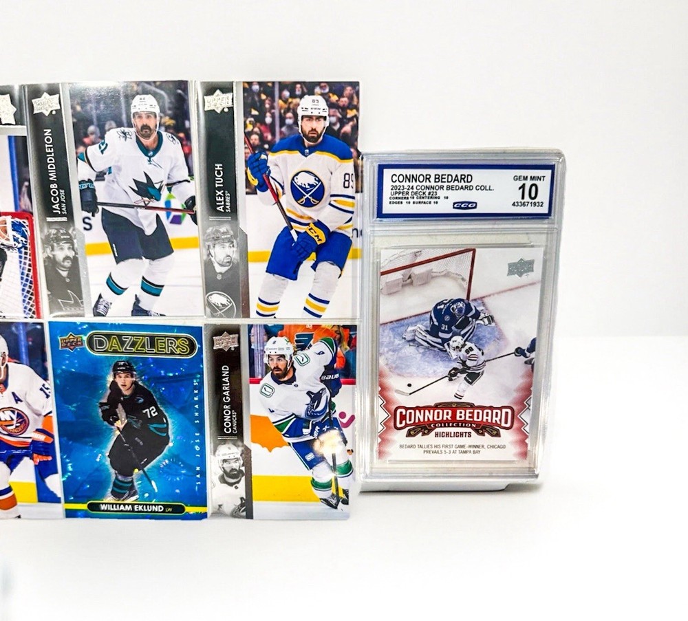 Connor Bedard CCG 10 GEM MINT + Upper Deck Hockey Card Lot – Dazzlers, Base