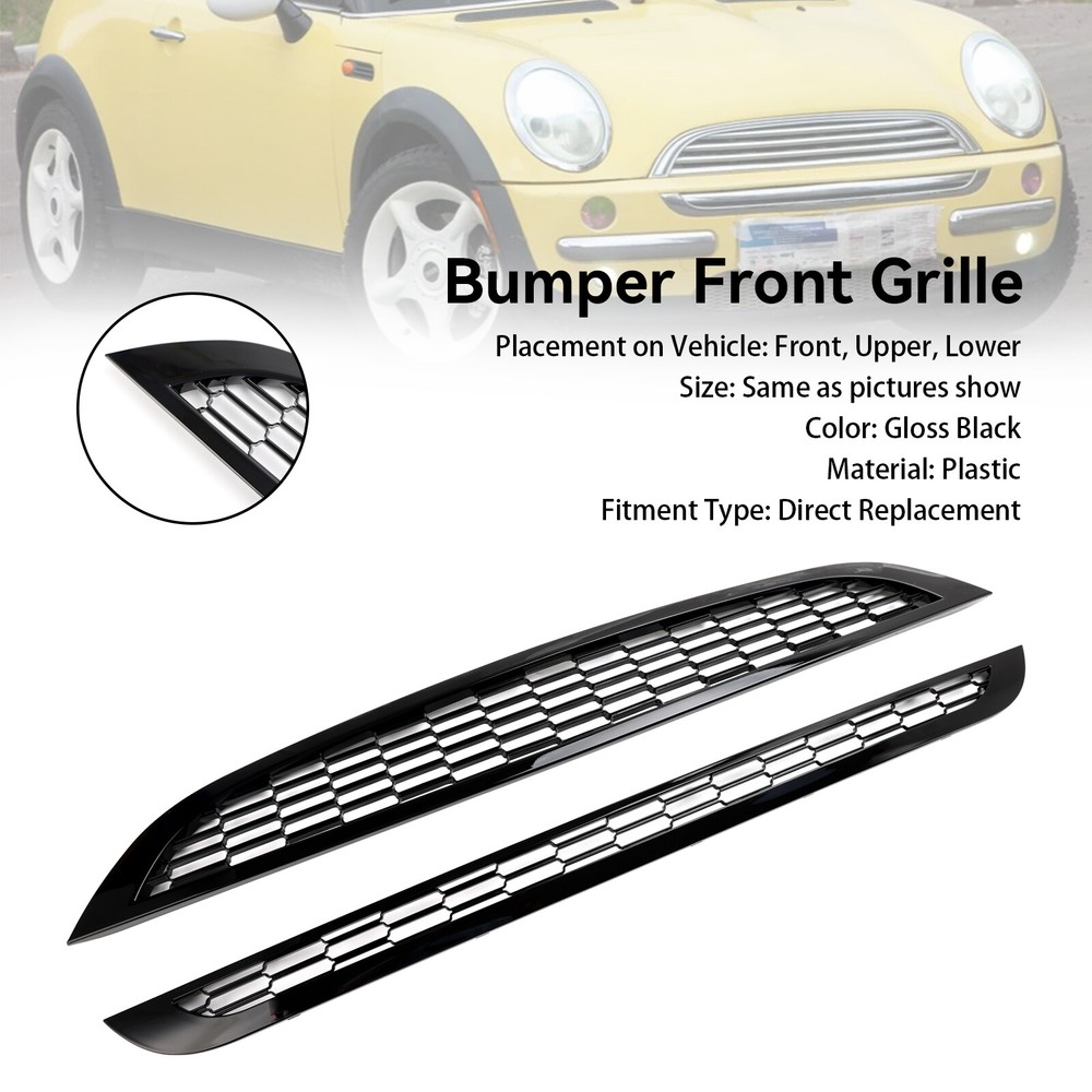 2PCS Honeycomb Mesh Front Grill Grille Fit Mini Cooper R50 R52 R53 2002-2006 !!