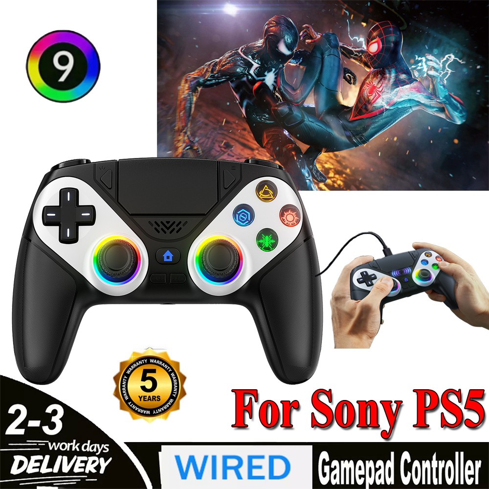 1PACK For Sony Playstation 5 PS5 DualSense Wireless Black Controller w/Flash🔥🔥