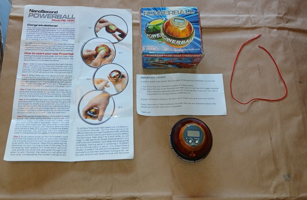 NanoSecond Powerball Gyroscope PB-188C Orange 250Hz Wrist Strengthener