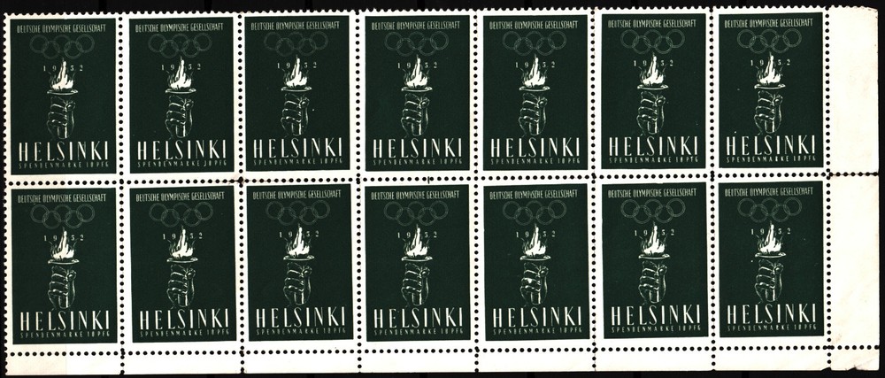 14 vintage Olympic Games Poster Stamps 1952 Helsinki, Finland   /0706