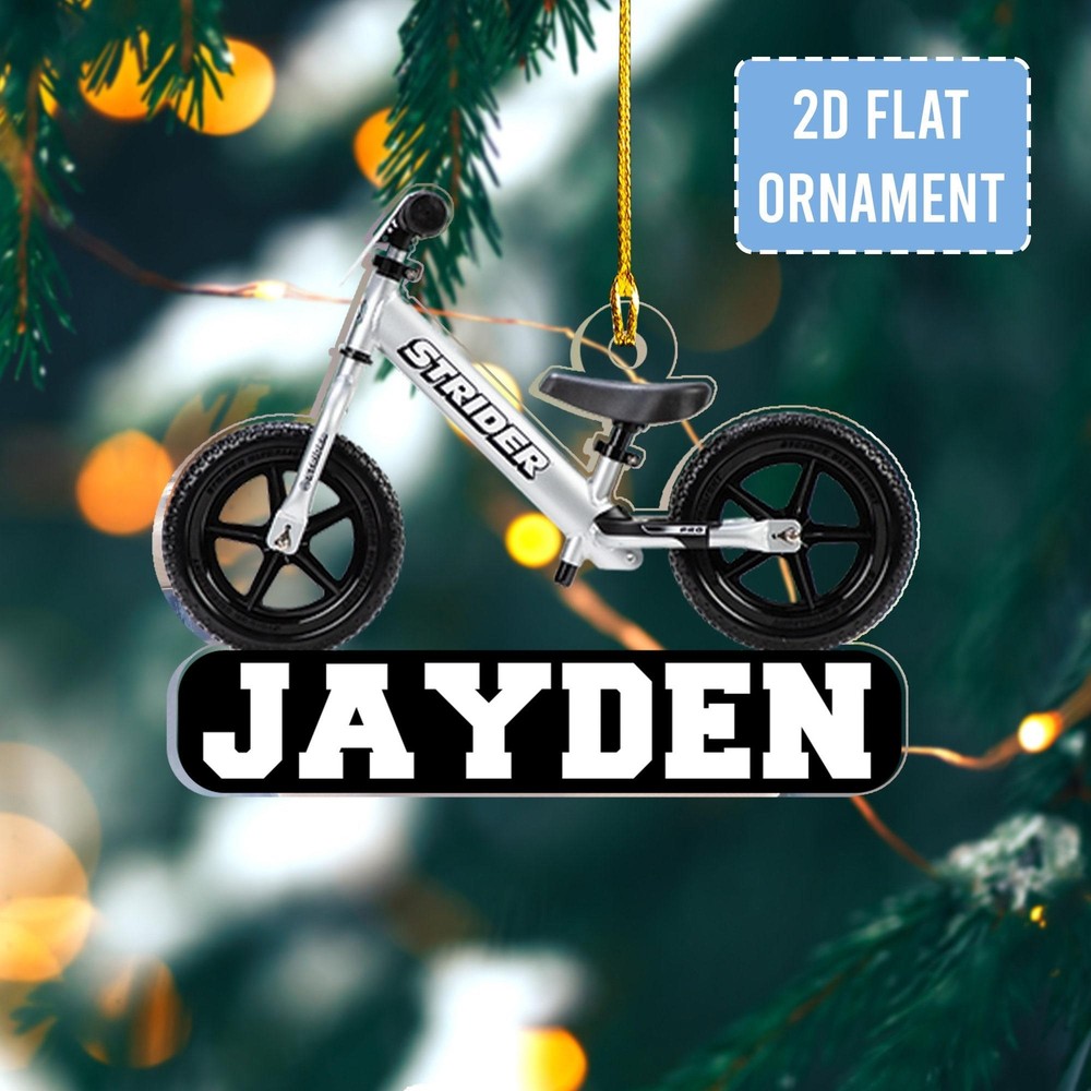 Personalized Name Striker Balance Biked Ornament   Acrylic 2D Ornament  Christma
