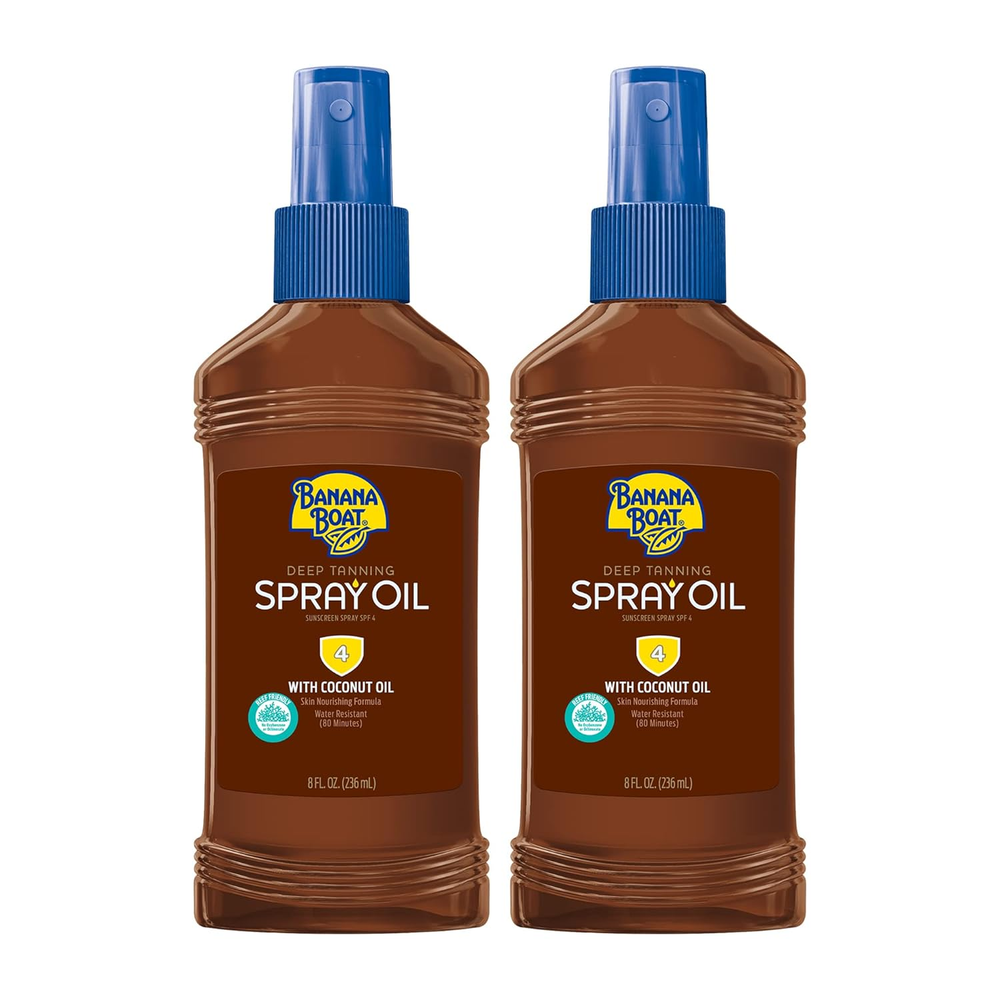 ✨Banana Boat Deep Tanning Oil Spray SPF 4, 8 Oz (2 Pack)