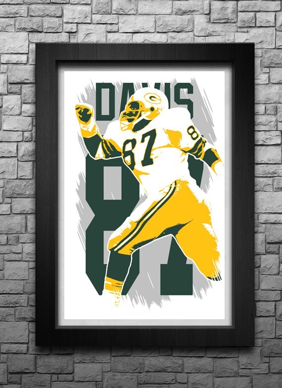 WILLIE DAVIS art print/poster GREEN BAY PACKERS FREE S&H! JERSEY