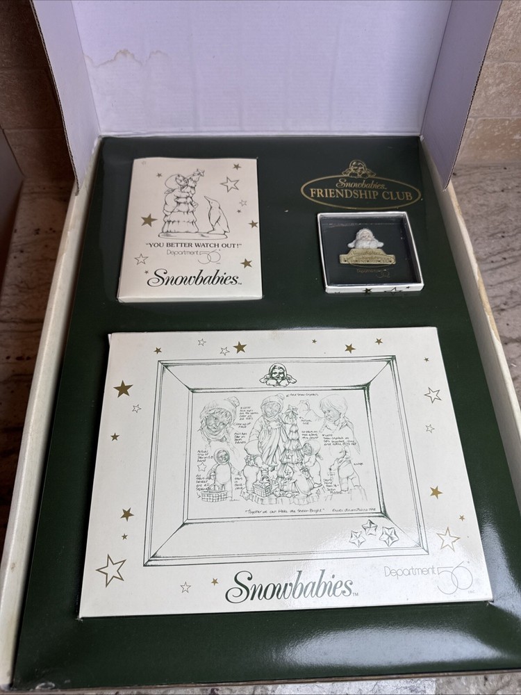 Dept 56 Snowbabies Friendship Club 1997-1998 Membership Kit with Figurine New in Box
