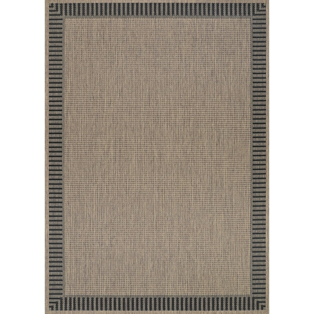 Dream Decor Flame Resistant Indoor Outdoor Round Rug Cocoa Black 8.6ft