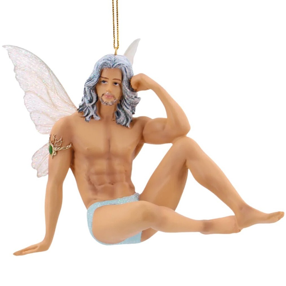 ✤ New DECEMBER DIAMONDS I'm A Fairy Christmas Ornament REIGN Silver Long Hair
