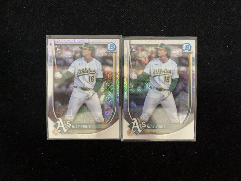 2025 Topps Bowman Chrome Mojo #93 Nick Kurtz RC Rookie Athletics Lot*2 HD