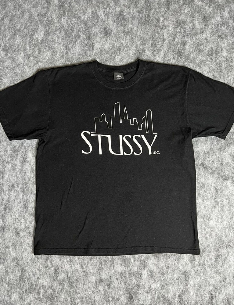 Stussy Black Cotton T-Shirt for Men - Classic Streetwear Style