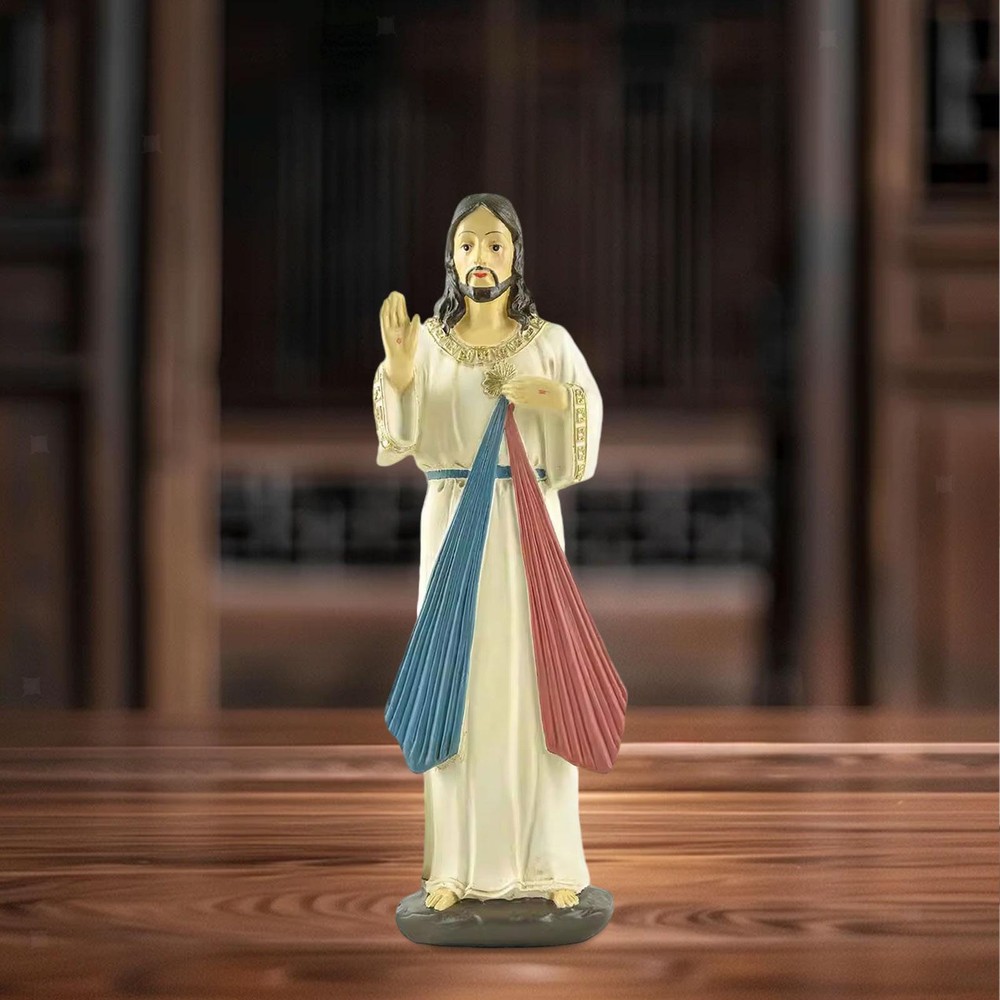 Divine Mercy Jesus Resin Statue for Cabinet Office or Living Room Décor