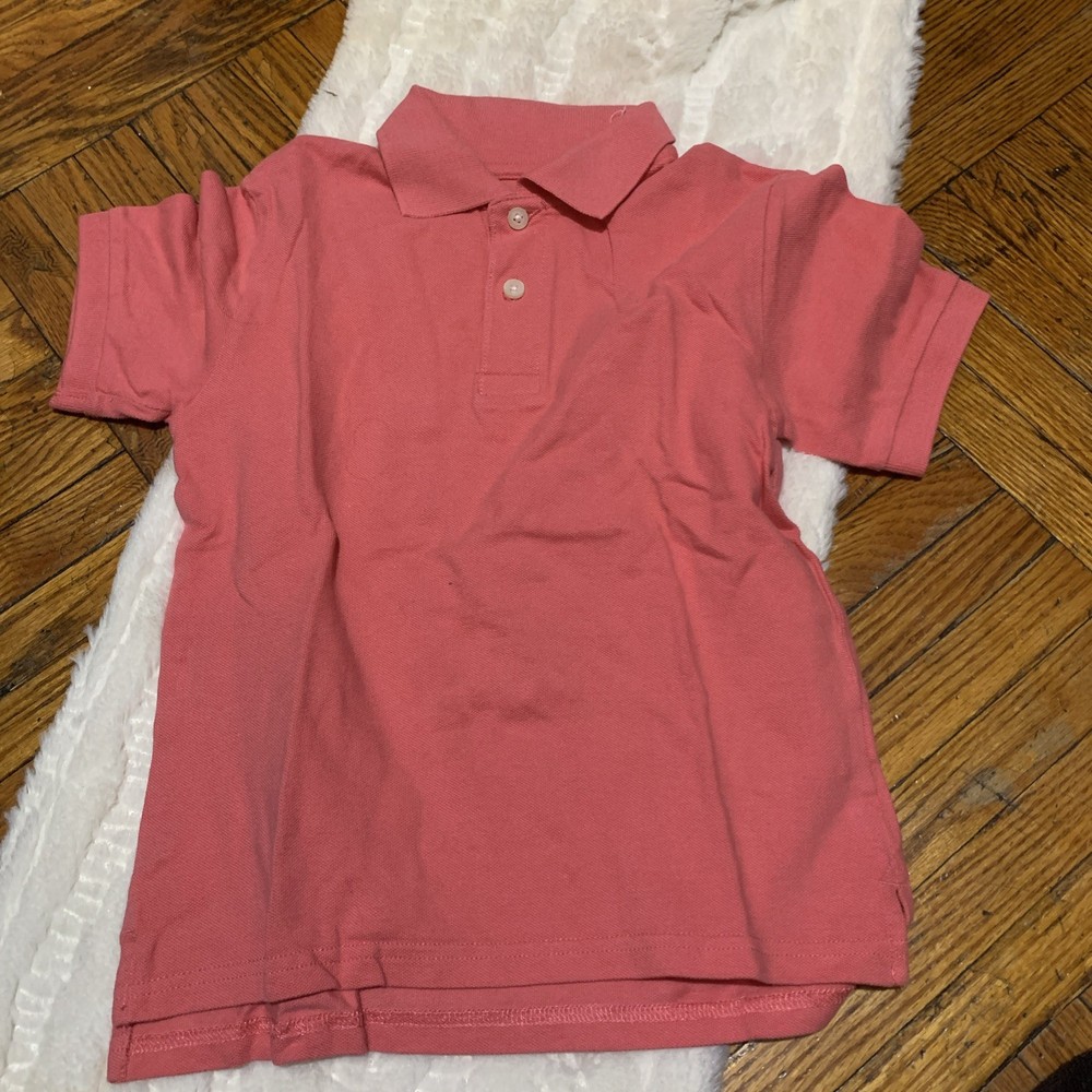 Children Place Boys Short Sleeve Polo Style Shirt Preppy Pink Size M