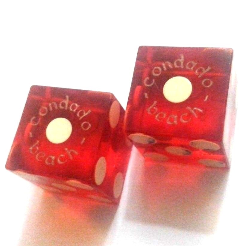 Vintage DICE SET 2 pcs CONDADO BEACH HOTEL Casino Poker SAN JUAN Puerto Rico lot