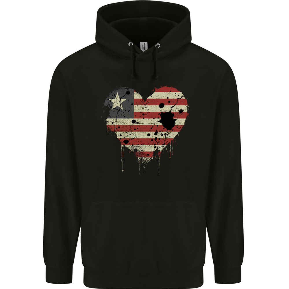 Love Liberia Flag Liberian Day Football Mens 80% Cotton Hoodie