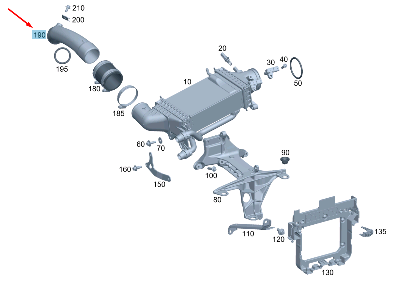 MB E W213 Turbocharger Air Manifold A2740980000 Genuine OEM