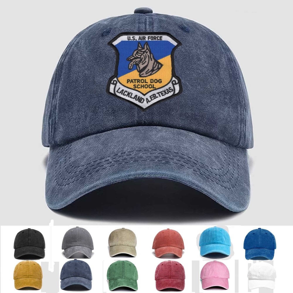 Custom Embroidered Hat Patrol Dog School Lackland A.F.B. Texas, Veteran Cap