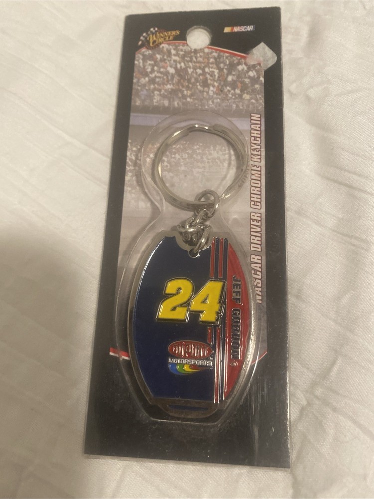 Vintage Jeff Gordon NASCAR Chrome Keychain - Rare Collectible Stocking Stuffer