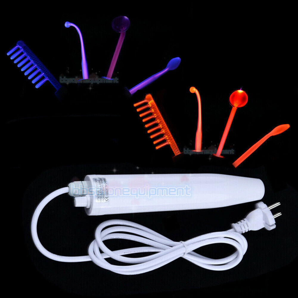 Portable High Frequency Skin Care Machine with 4 Glass Wands for Anti-Aging