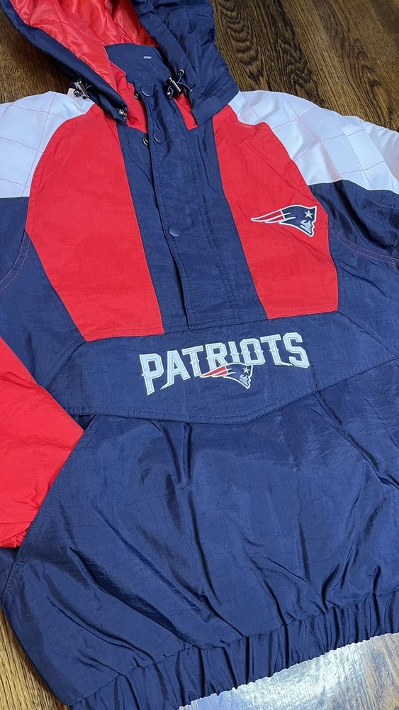 New England Patriots NFL Half-Zip Pullover Hoodie Jacket - Mens Size S