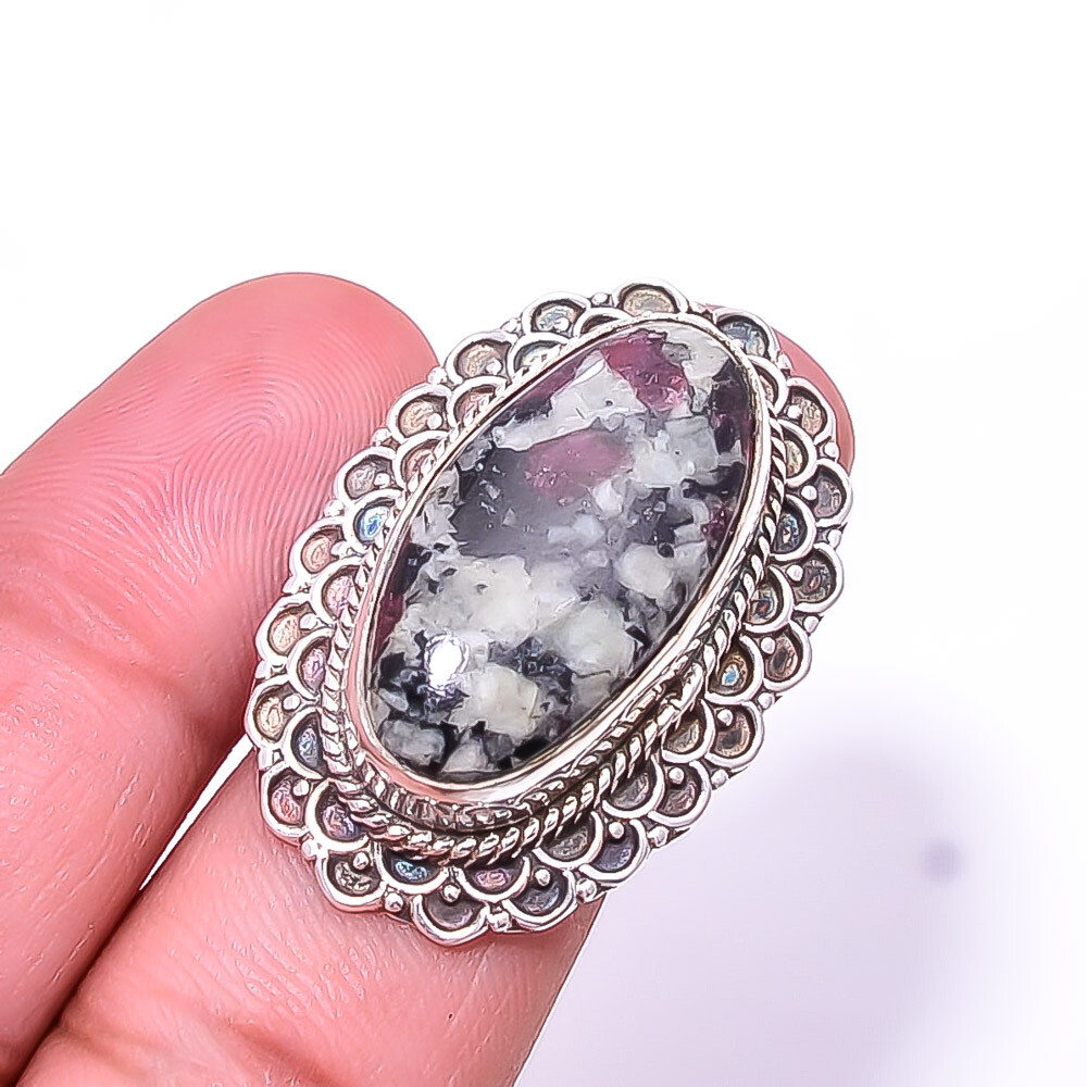 Eudialyte - Russia Fine Art Oxidised 925 Sterling Silver Ring S.7.5 R945128961