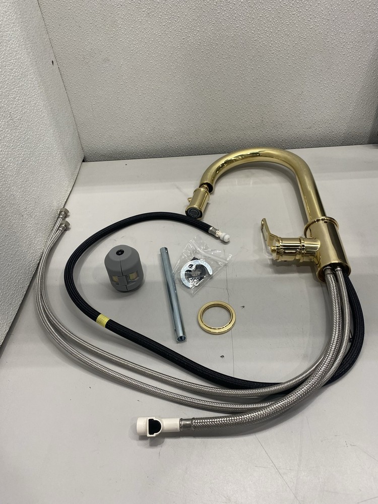 Perrin & Rowe Single Lever Pull Down Faucet Unlacquered Brass U.4543HT-ULB-2