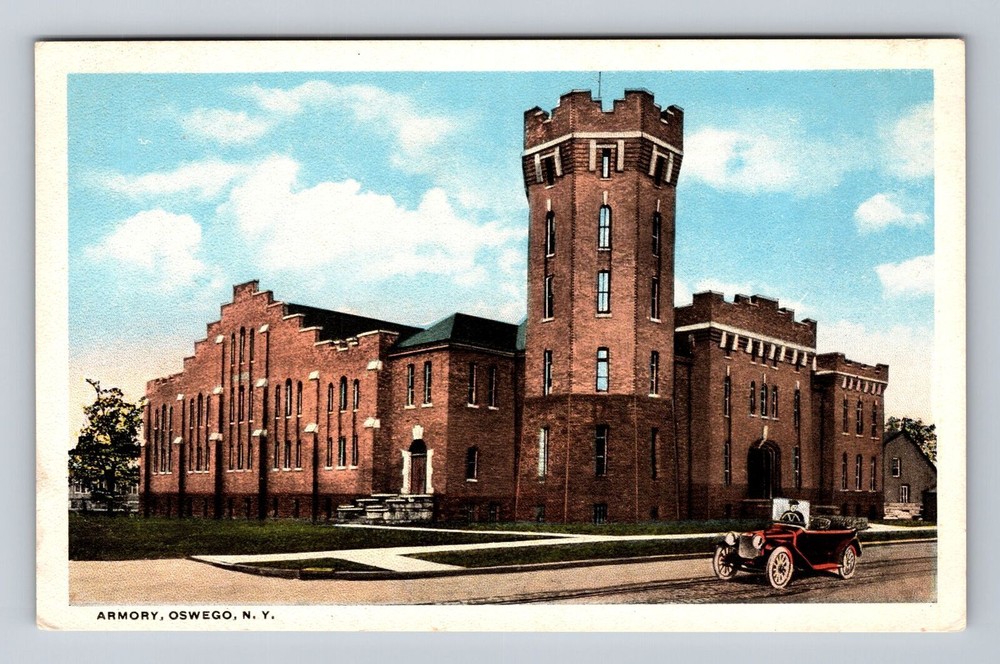 Vintage Antique Souvenir Postcard of Oswego NY Panoramic Armory View  