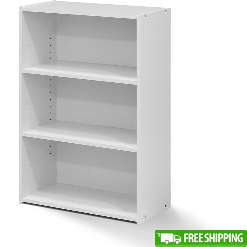 3-Tier Bookshelf Modern Minimalist Storage Organizer Home Office Living Room New
