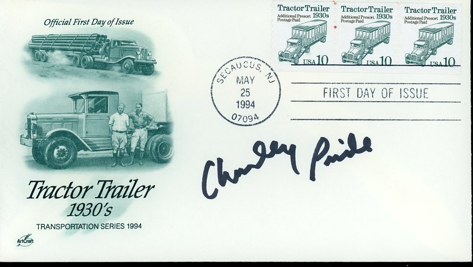Charley Pride Signed First Day Cover FDC-image