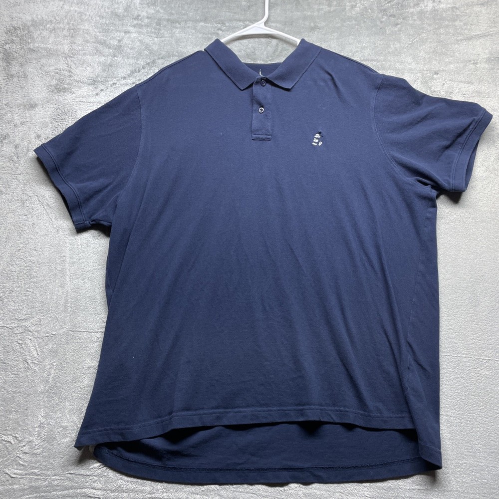 Disney World Mickey Mouse Embroidered Blue Polo Shirt Men's 3XL