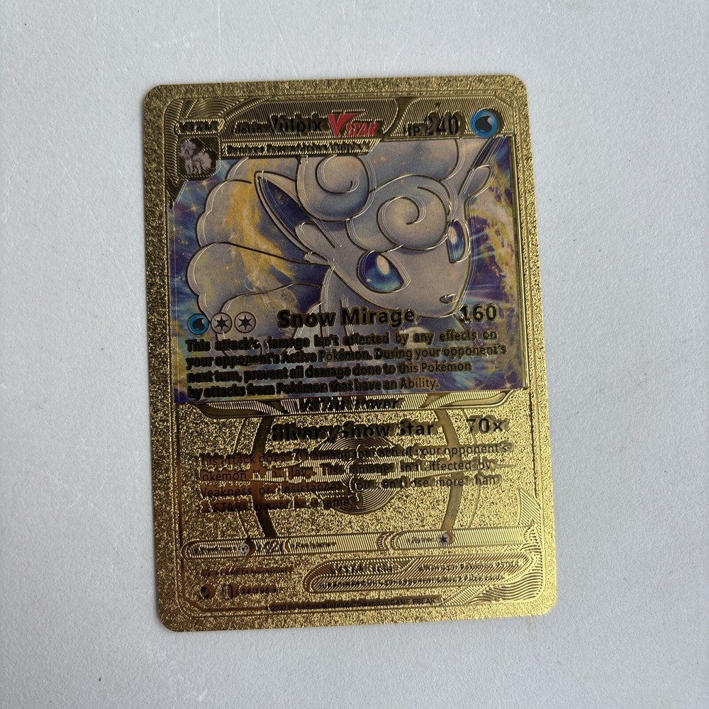 Alolan Vulpix VSTAR 034/195 Gold Foil Fan Art Pokémon Card NM