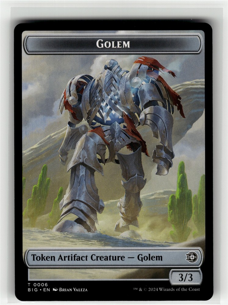 GOLEM // PLOT DOUBLE-SIDED TOKEN The Big Score #6//20 BIG(NM+)(MTG)