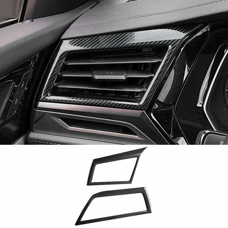 For Volkswagen Jetta Mk7 19-2022 Steel Carbon Fiber Console L&R Air Outlet Trim