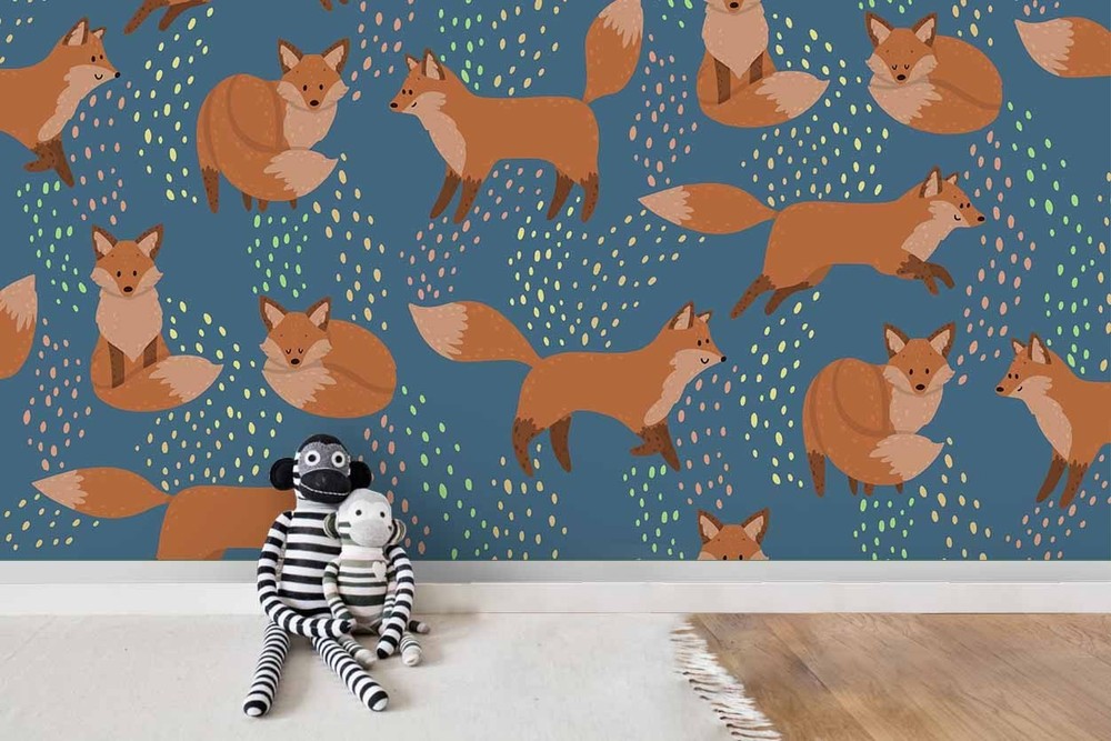 3D Fox Animal Pattern Wall Murals Wallpaper Murals Wall Sticker