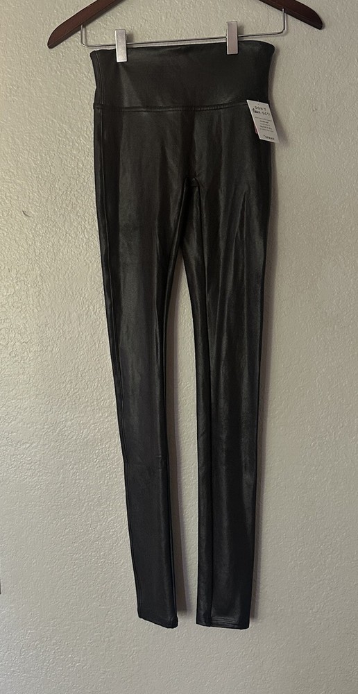 Spanx Faux Leather Leggings Black Small Tall NWT